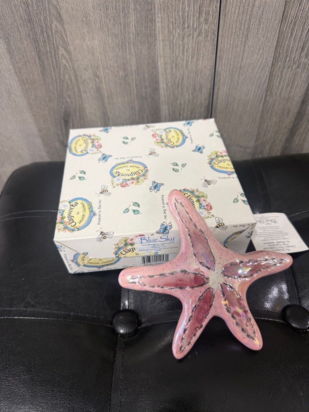 Whimsical Blue Sky Clayworks Pink Opalescent Starfish By Heather Goldminc